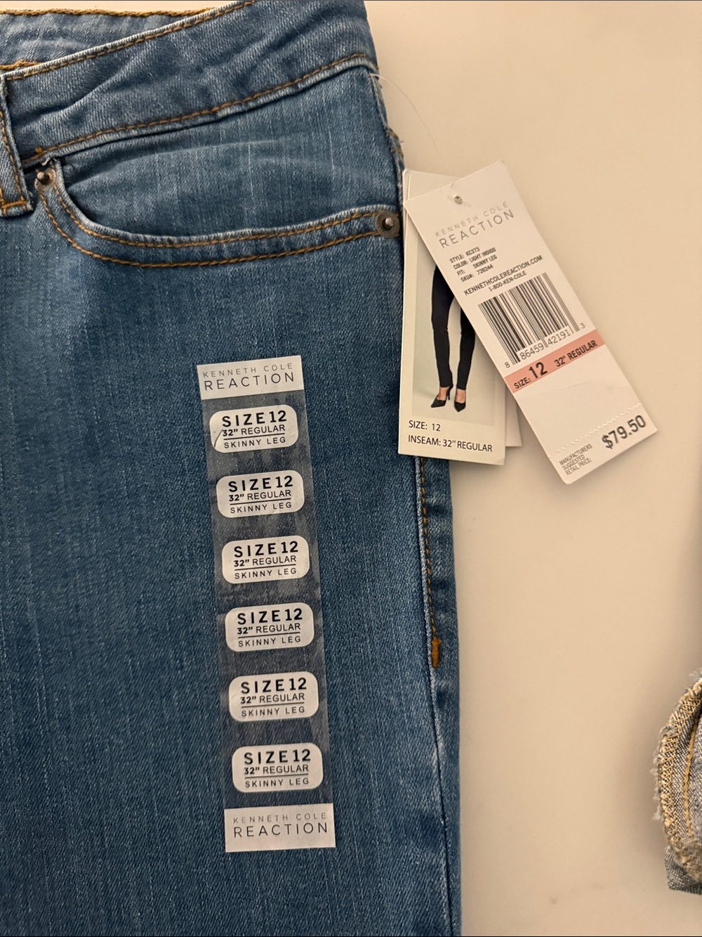 Kenneth Cole Reaction Light Indigo Skinny Jeans
